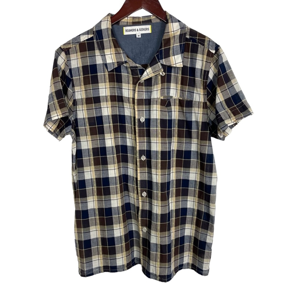 Roamers & Seekers Button Down Plaid Shirt Size Medium